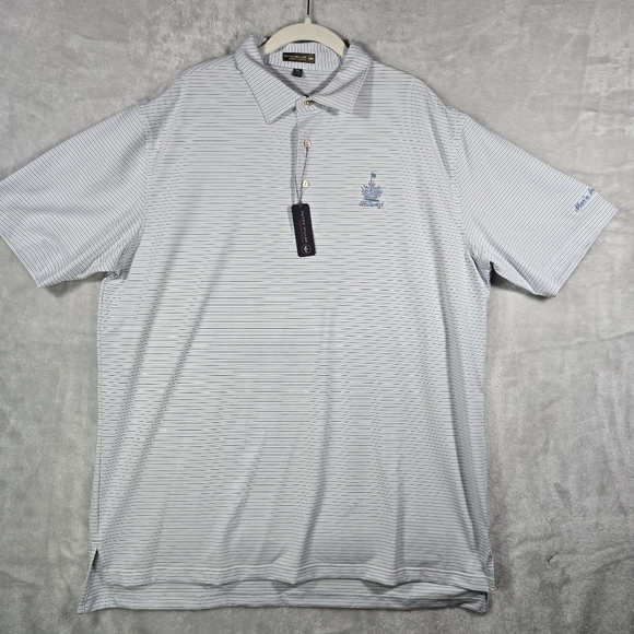 Peter Millar Men Polo Golf Summer Comfort Striped Extra Large Hillcrest Logo NWT - Picture 1 of 9